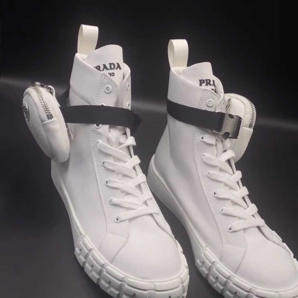 Prada Wheel Re-nylon High-top Sneakers